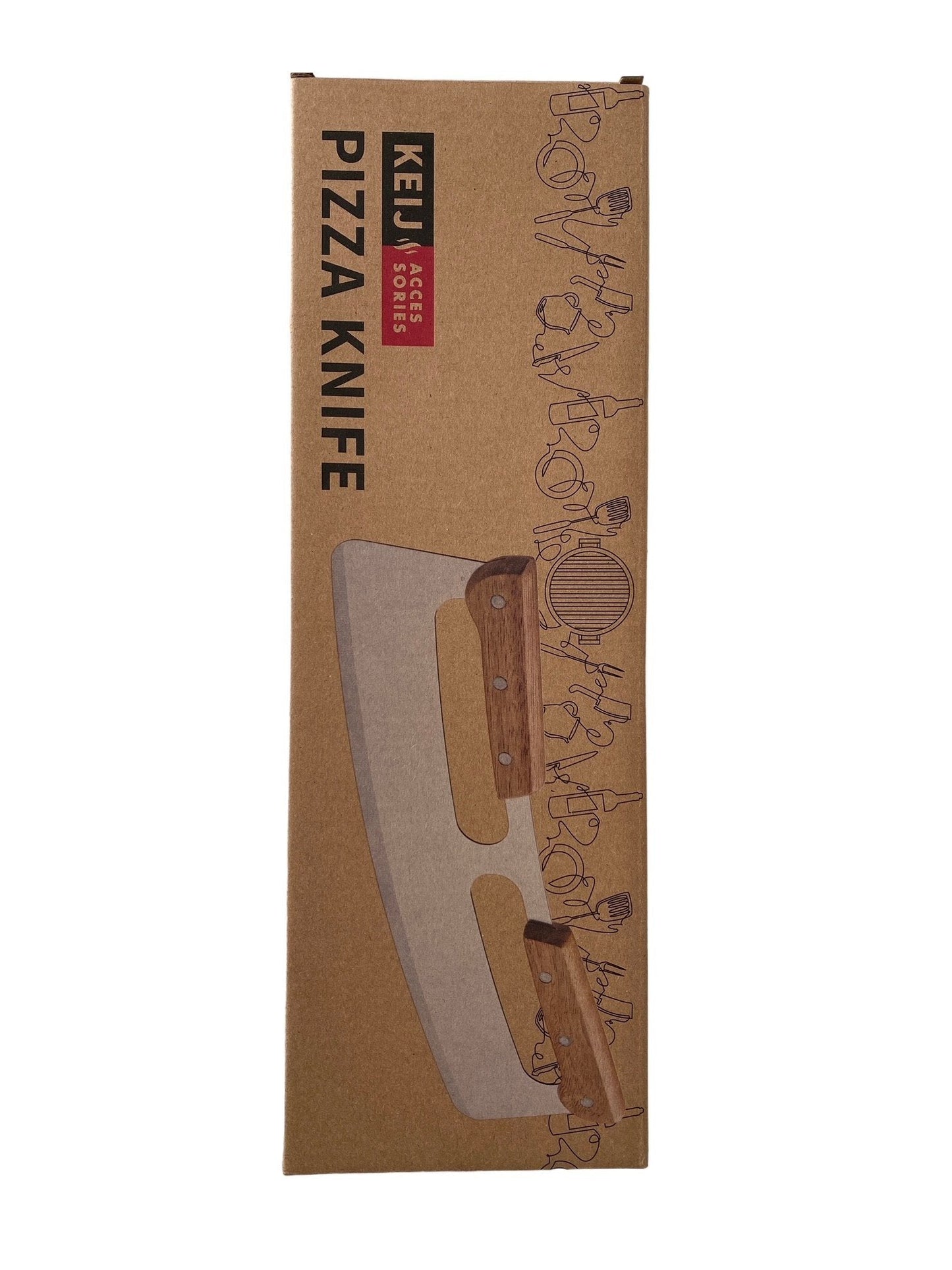 Pizza knife - wooden handles - BBQScout