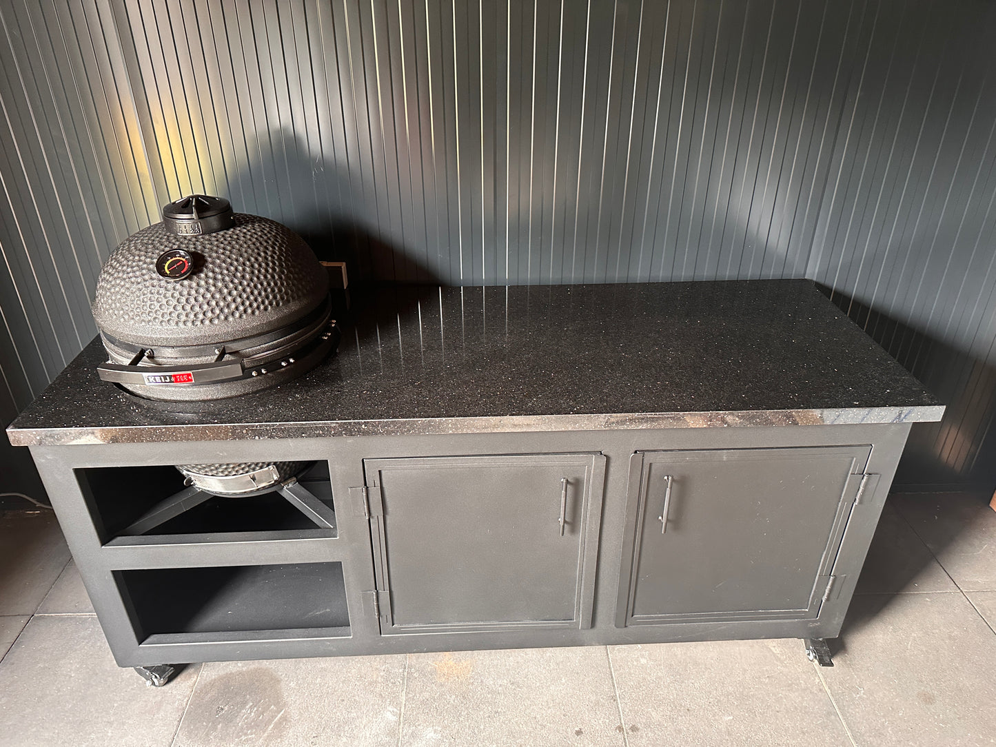 Premium Outdoor Kitchen With Granite Top - For Kamado BBQ 15 inch